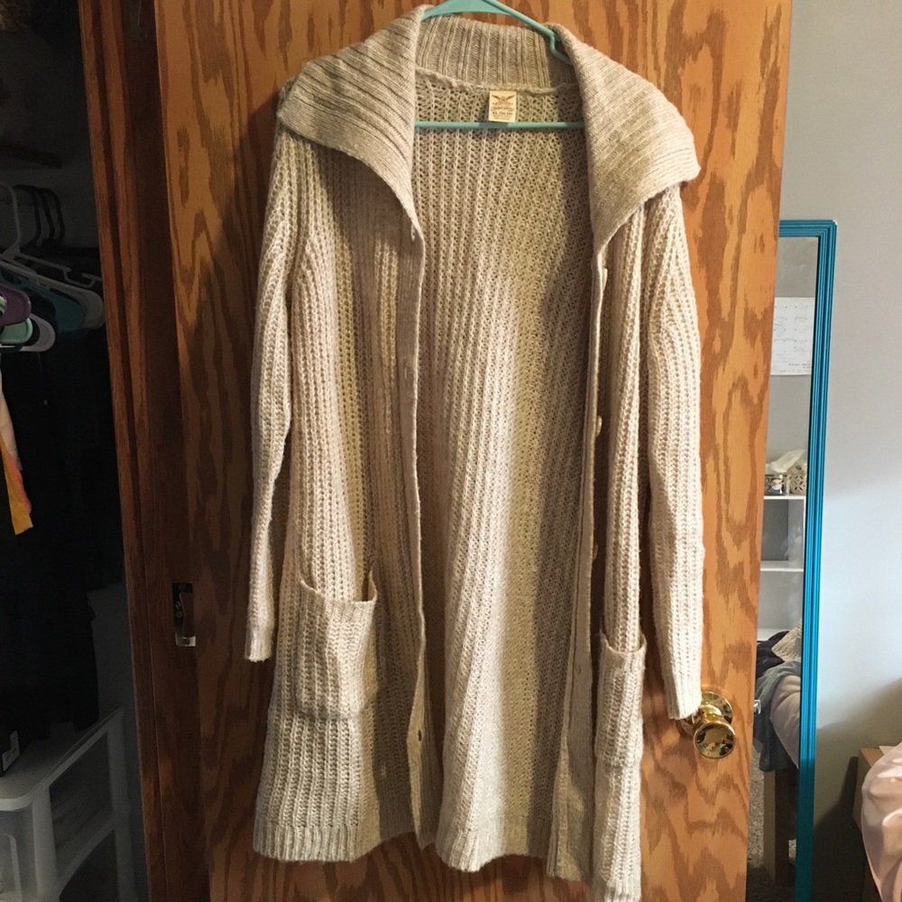 Faded Glory Cable Knit Belted Cardigan